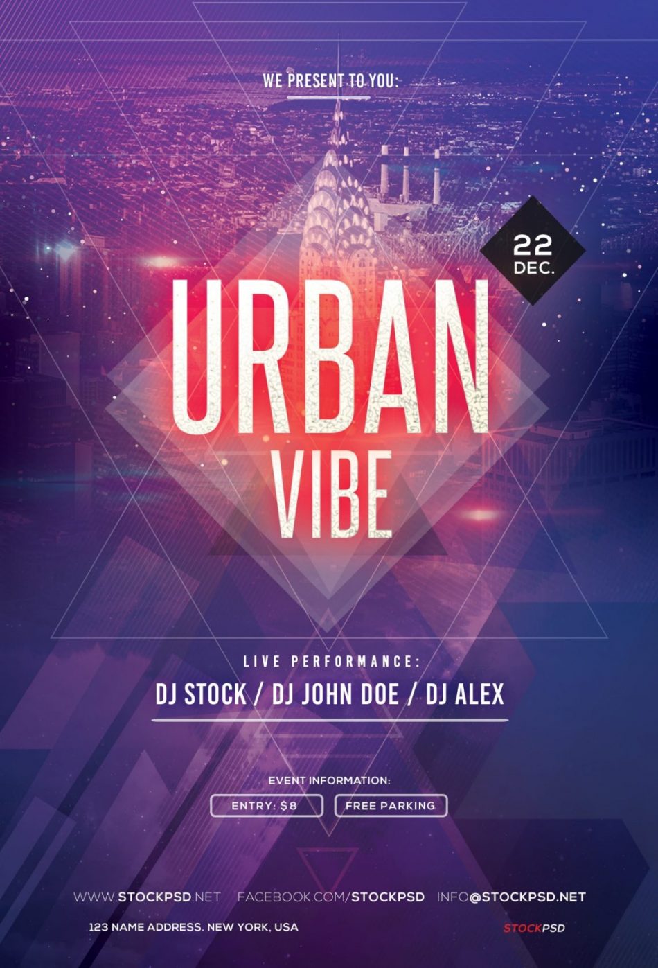 Urban Vibe – Free PSD Party Flyer Template