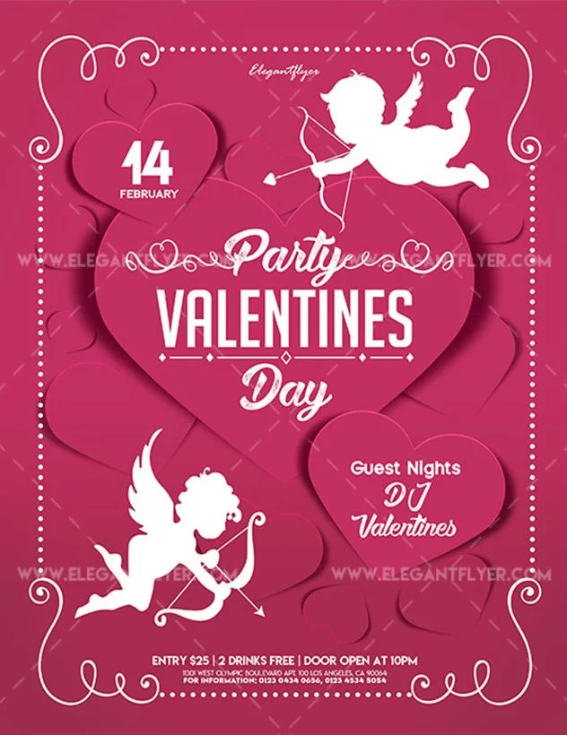 Valentines Day Party – Free Flyer PSD Template