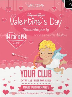 Valentine`s Day Party – Free Flyer PSD Template