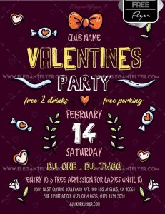 Valentines Party Free PSD Flyer Template