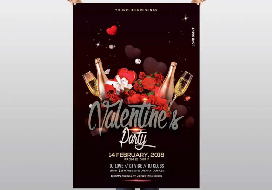 Valentine’s Event Free PSD Flyer Template