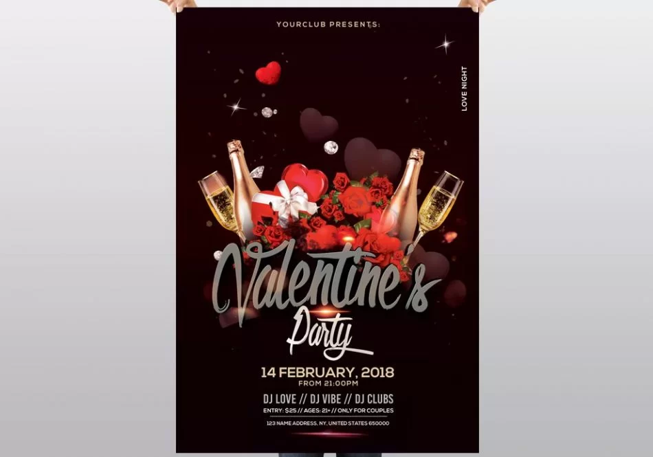Valentine’s Event Free PSD Flyer Template