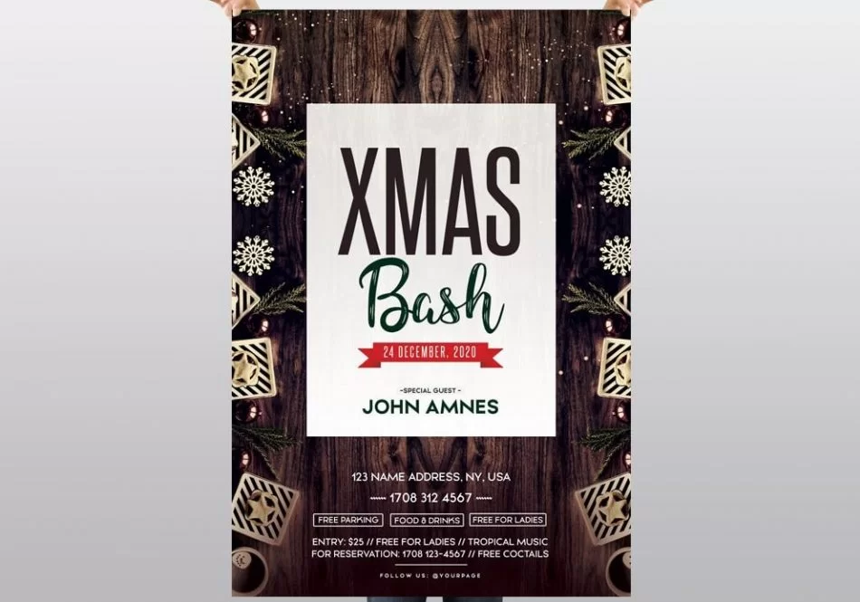 X-Mas Bash – Free PSD Flyer Template
