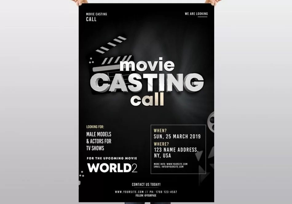 Casting Call Free PSD Flyer Template PSDFlyer