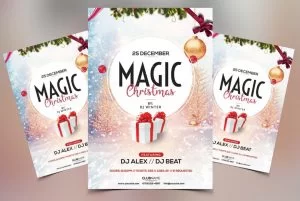 Magic Christmas – Free PSD Flyer Template