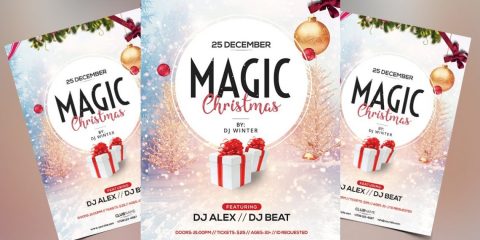 Magic Christmas – Free PSD Flyer Template