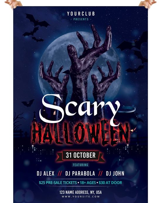 Scary Halloween – Free PSD Flyer Template