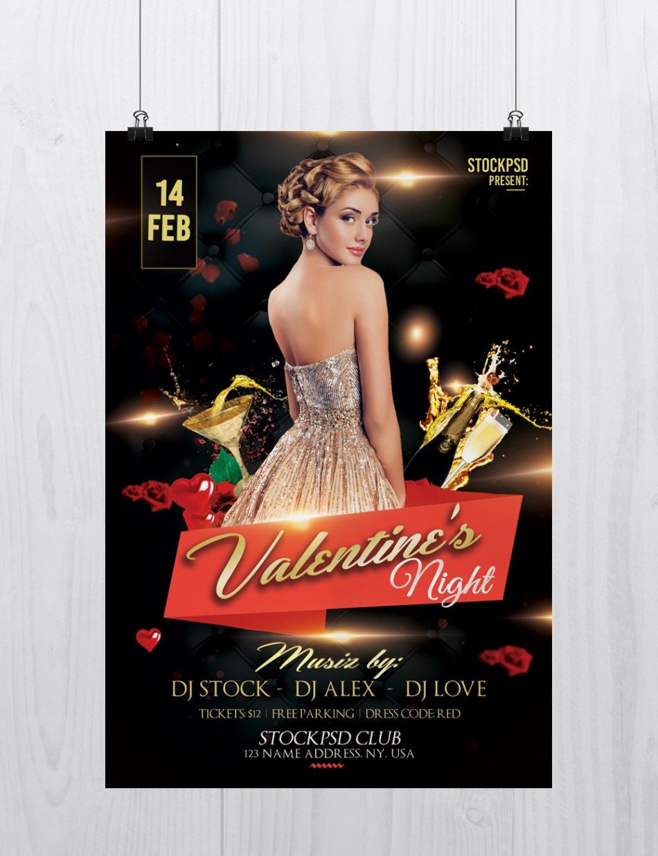 Valentine’s Night – Free PSD Flyer Template