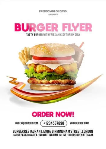 Burger Flyer Free PSD Template