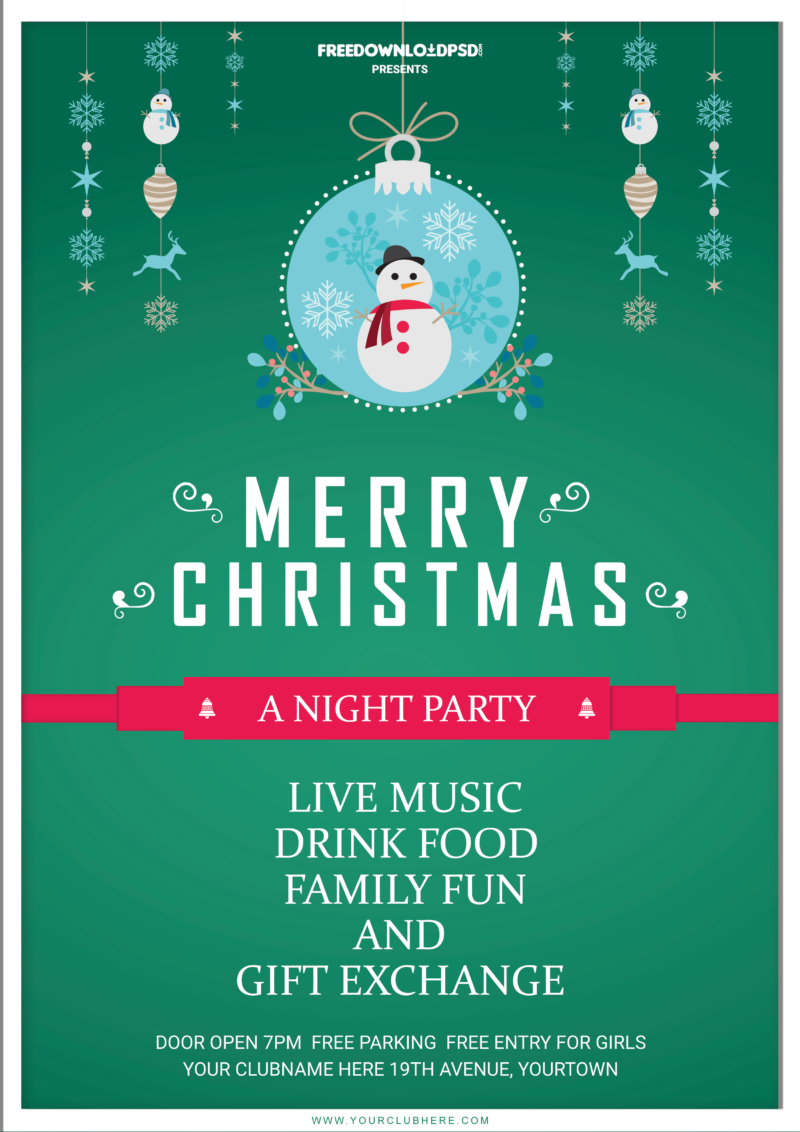 Christmas Party Free Flyer PSD Template