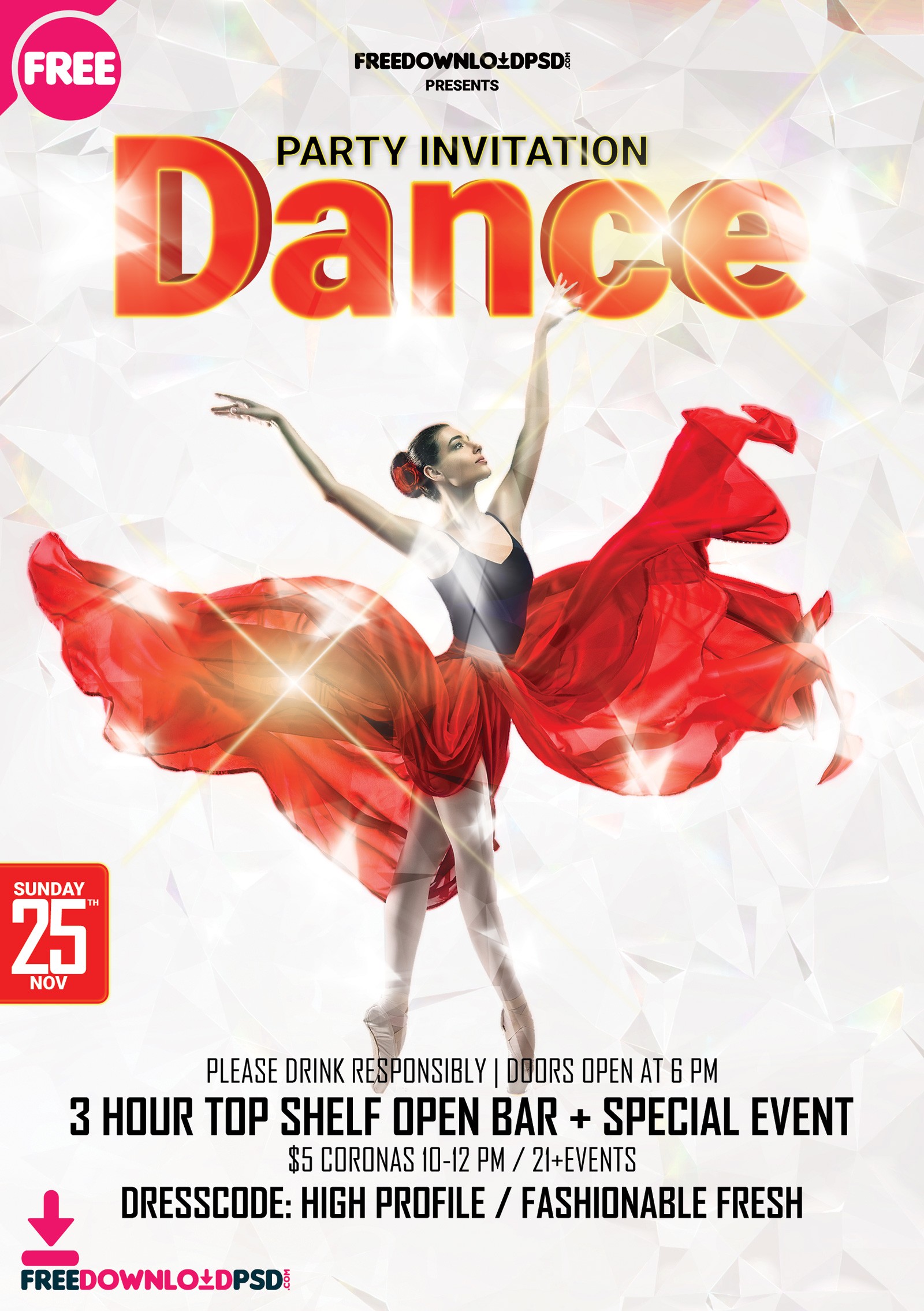 Dance Party Free PSD Flyer Template
