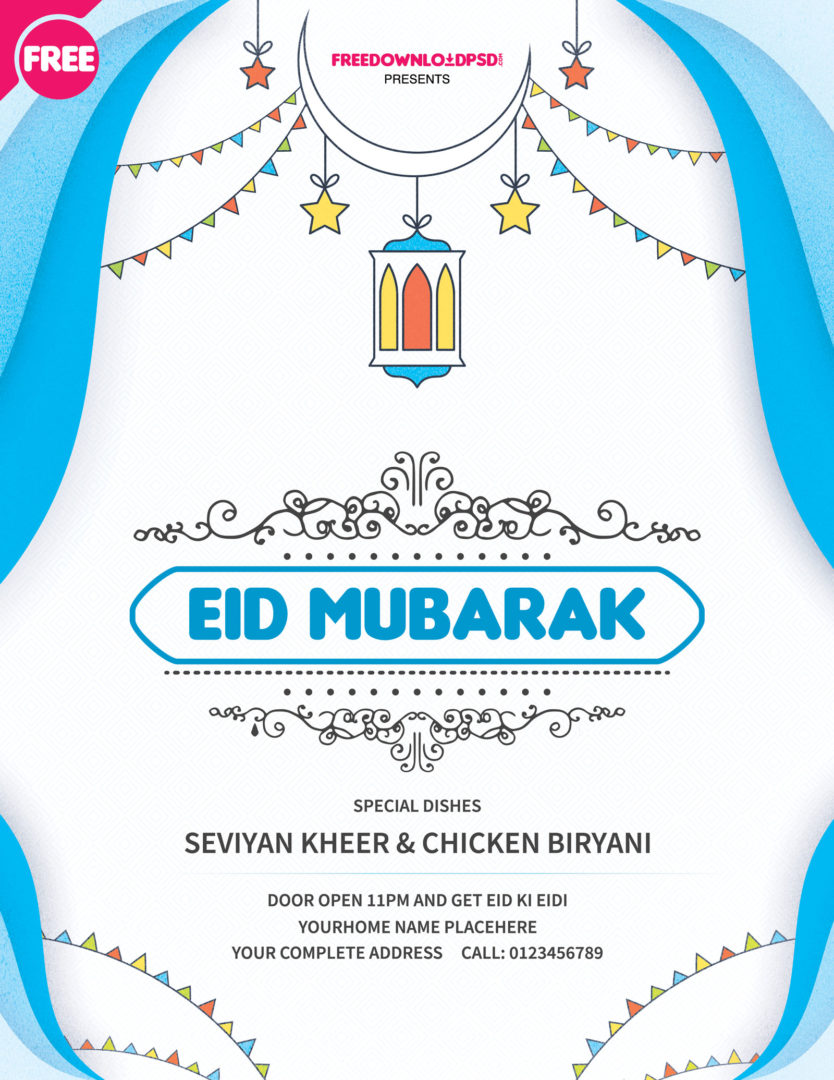 Eid Mubarak Flyer Template - PSDFlyer