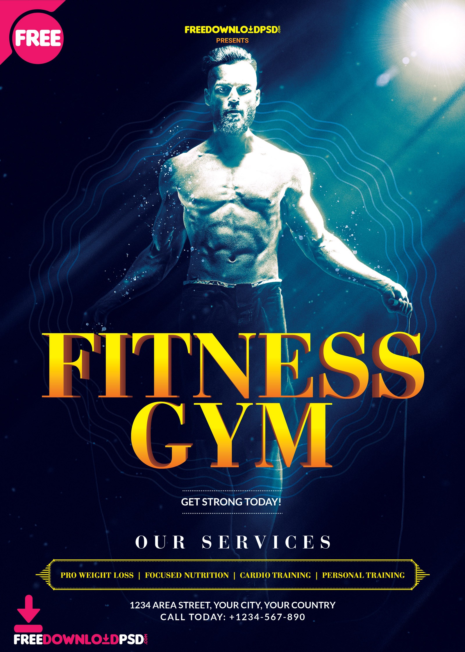 Fitness Gym Free Flyer PSD Template