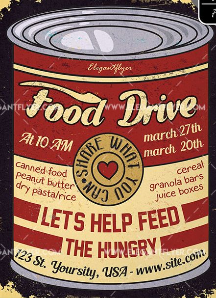 Food Drive Poster Template from psdflyer.co