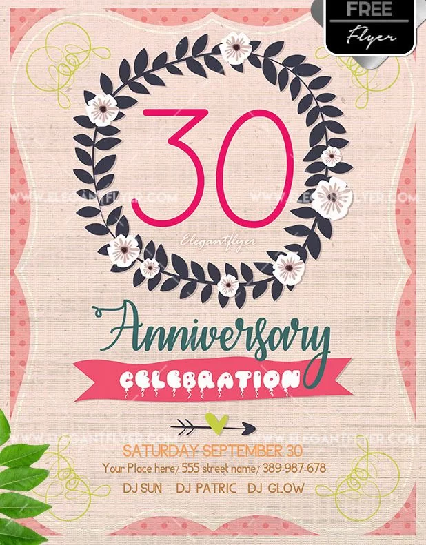 Free Anniversary Flyer Template
