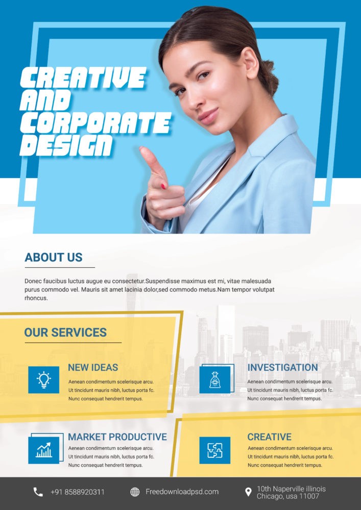 Free Corporate Business Flyer PSD Template