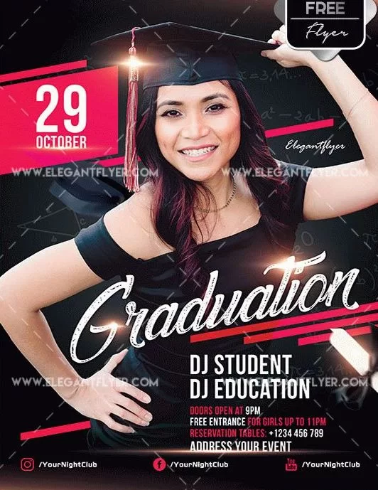 Free Graduation PSD Flyer Template