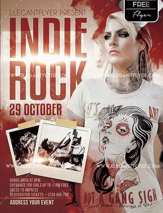 Free Indie Rock PSD Flyer Templates