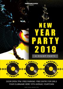 Happy New Year Party Flyer PSD Template