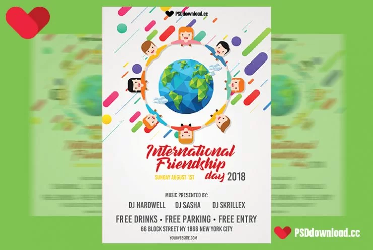 International Friendship Day Free Flyer Template