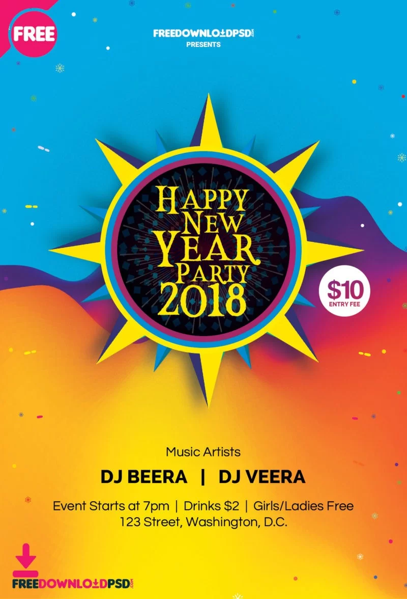 New Year Party Flyer Template