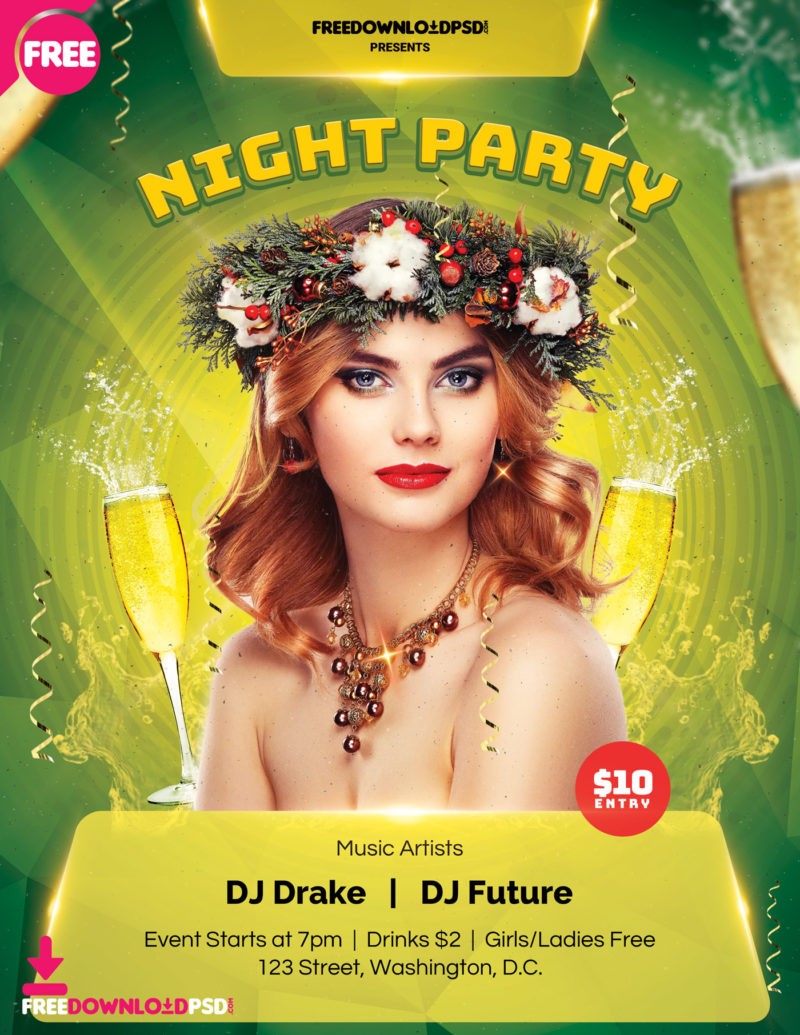 Night Party Free Download Flyer