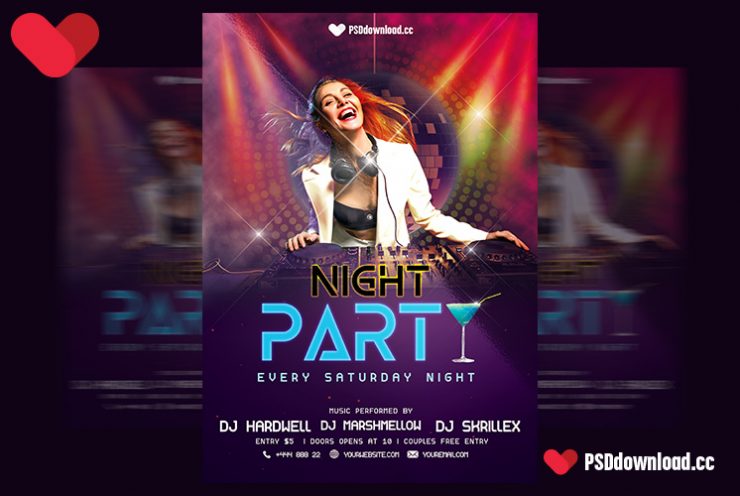 Night Party Free Flyer Template