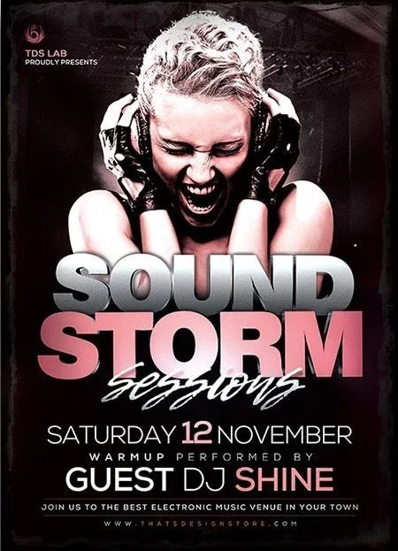 Sound Storm Free PSD Flyer Template