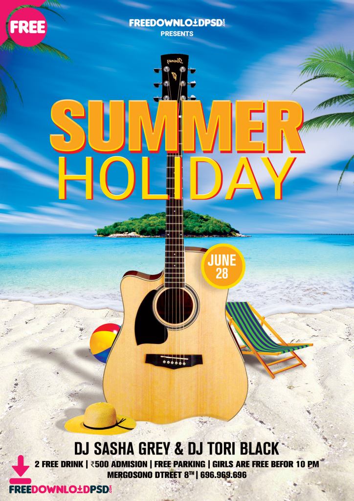Summer Holiday Flyer Template PSD