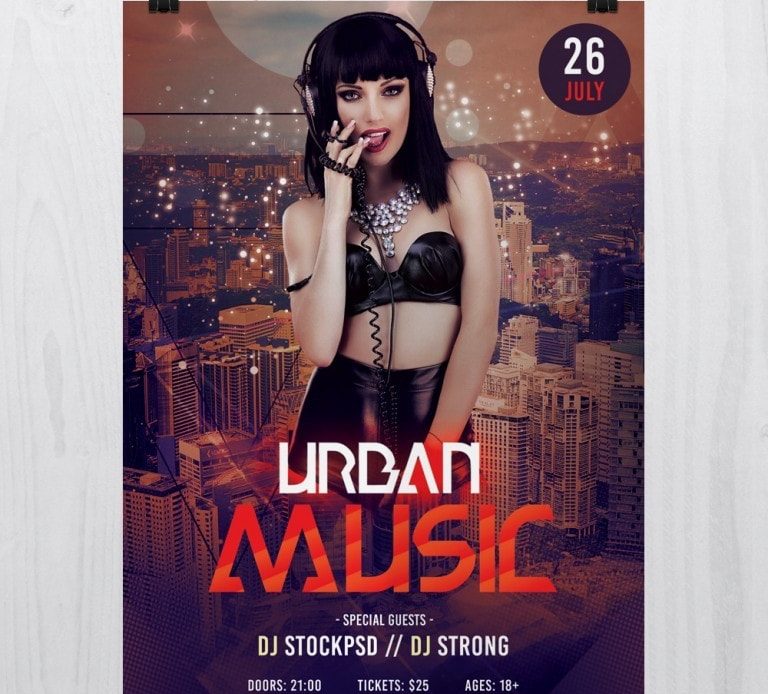 Urban Music – Free PSD Flyer Template