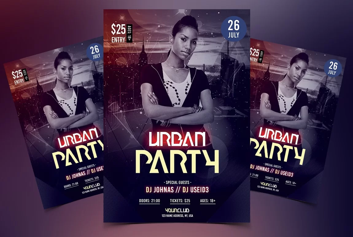 Urban Party Psd Free Flyer Template Pixelsdesign Free Psd Flyer Hot