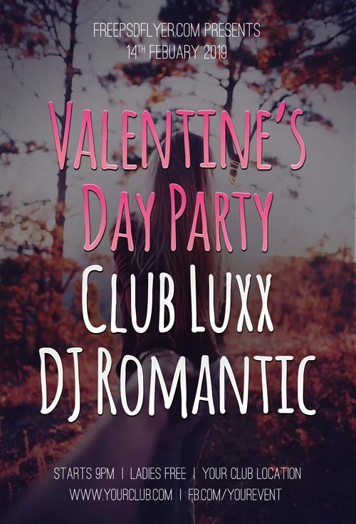 Valentines Day Club Event Free PSD Flyer Template