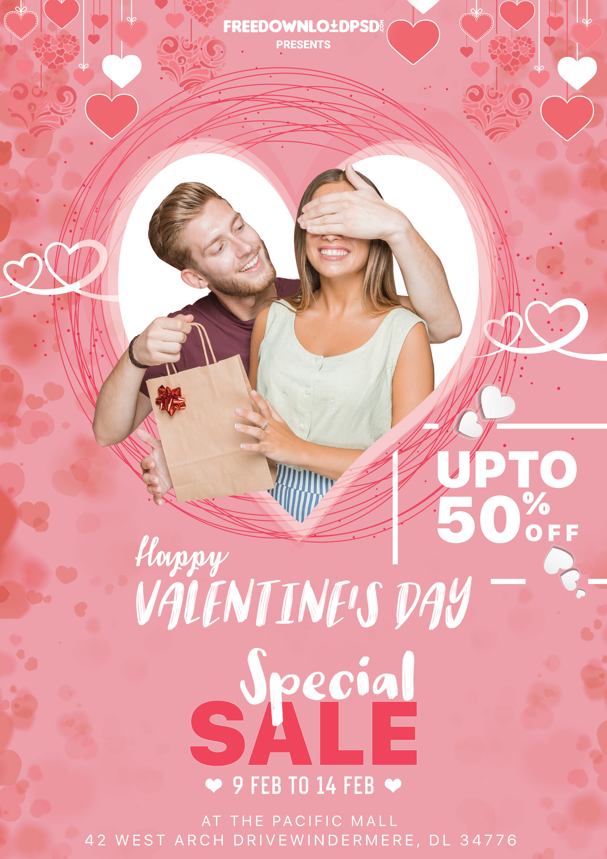 Valentines Day Free Sale Flyer PSD Template