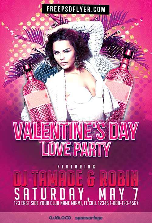 Valentines Day Love Party Event Free PSD Flyer Template