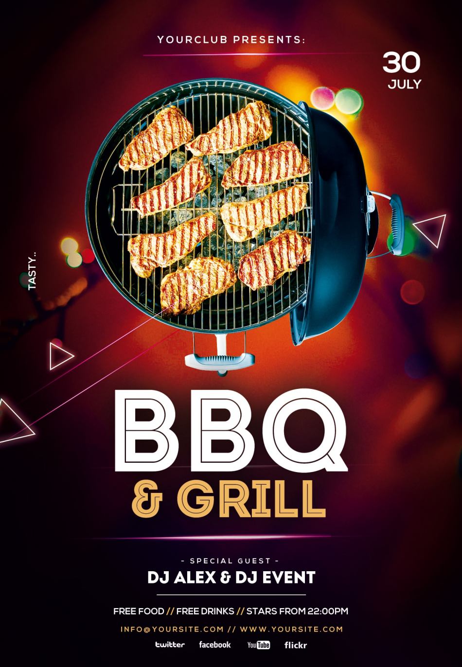 free bbq and grill psd flyer template psdflyer