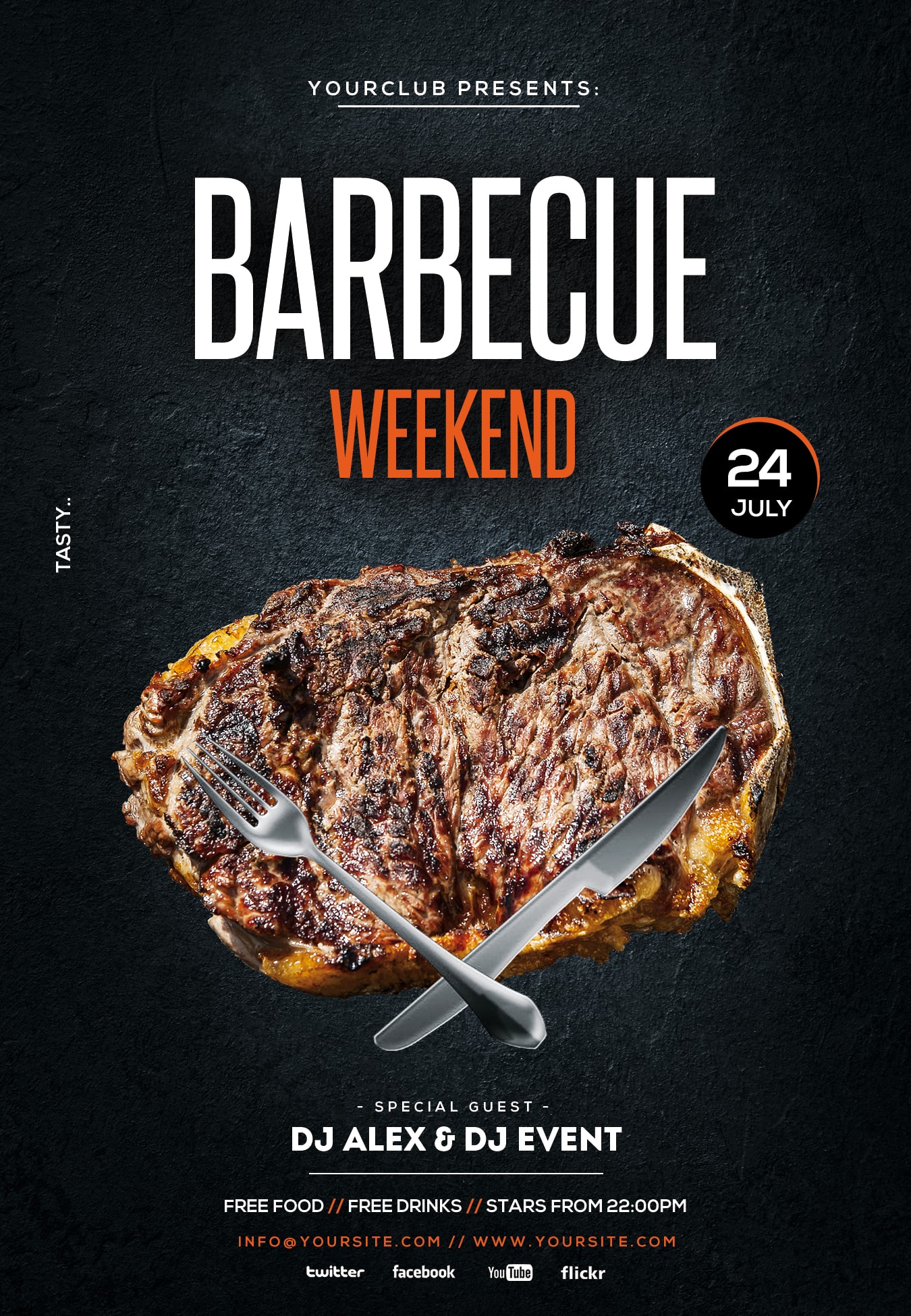 Barbecue BBQ Weekend Free PSD Flyer Template