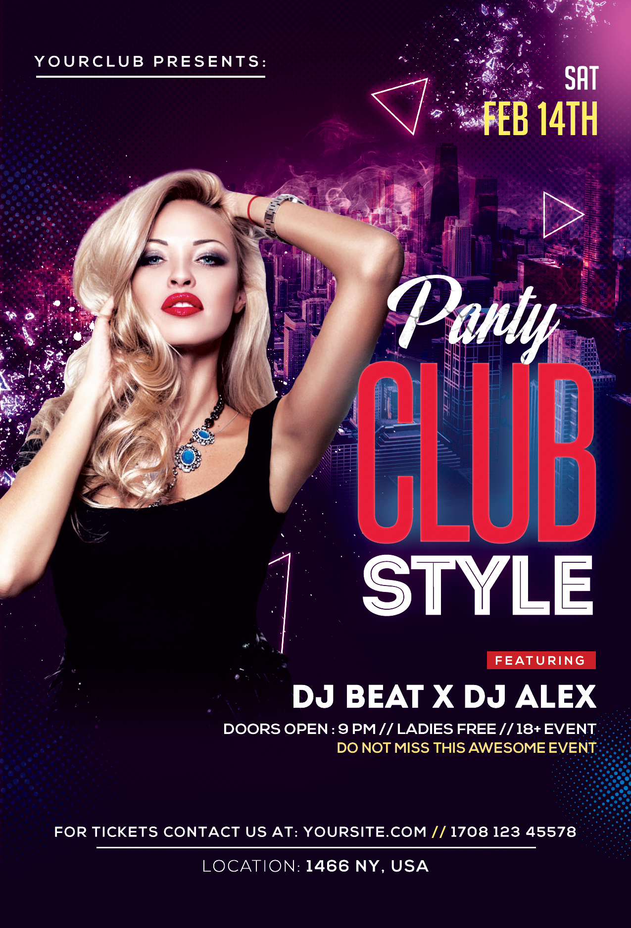 Club Style Ladies Night Free PSD Flyer Template PSDFlyer