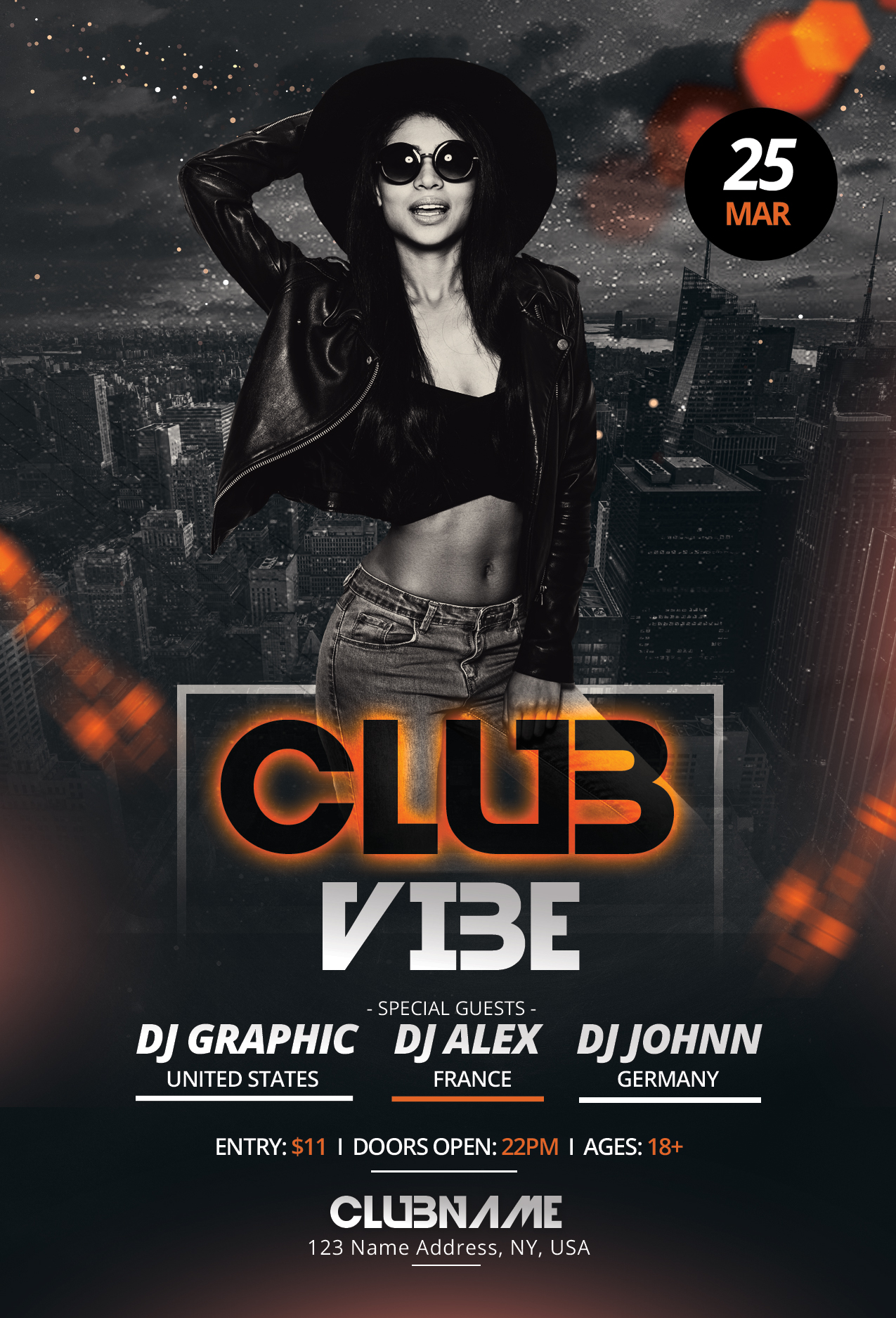 Club Vibe - Free Photoshop PSD Flyer Template