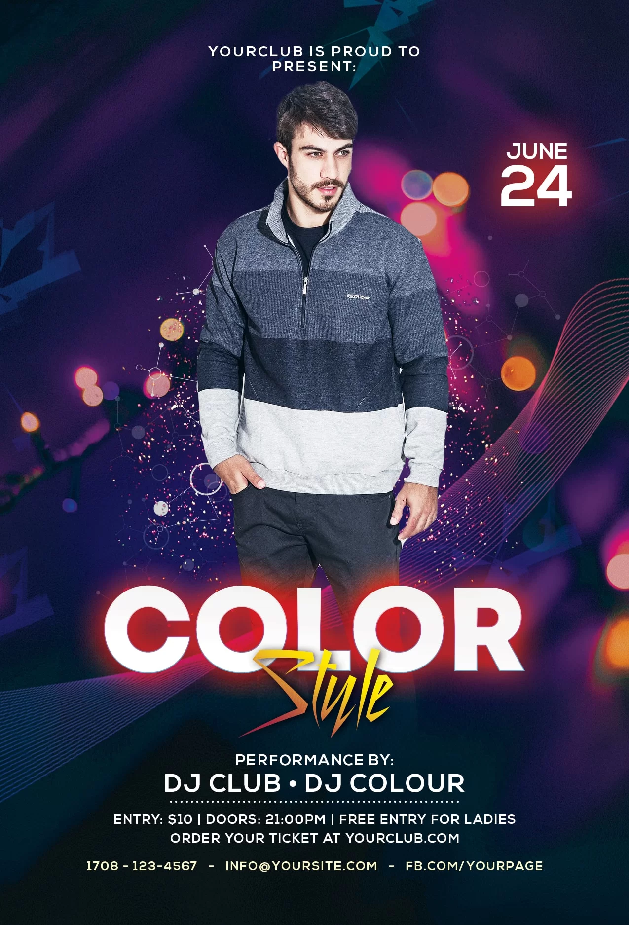Color Club Free PSD Flyer Template