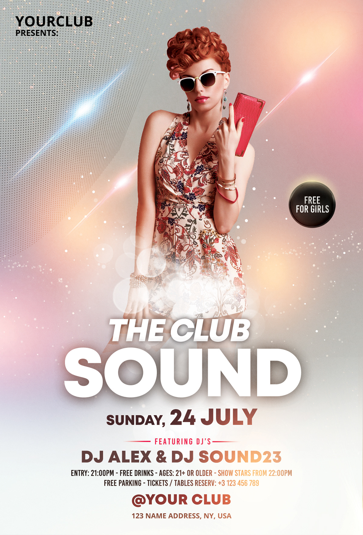 The Club Sound - Elegant Free PSD Flyer Template