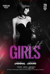 Girls Party Out Free PSD Flyer Template
