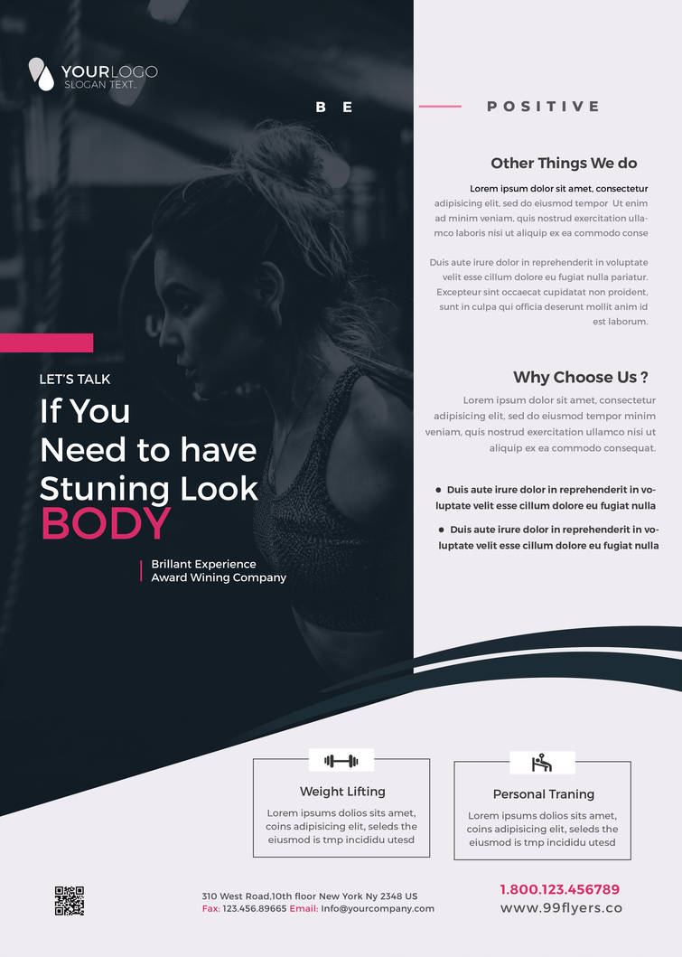 Gym Fitness PSD Free Flyer Template