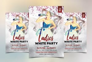 Ladies Party Free White PSD Flyer Template