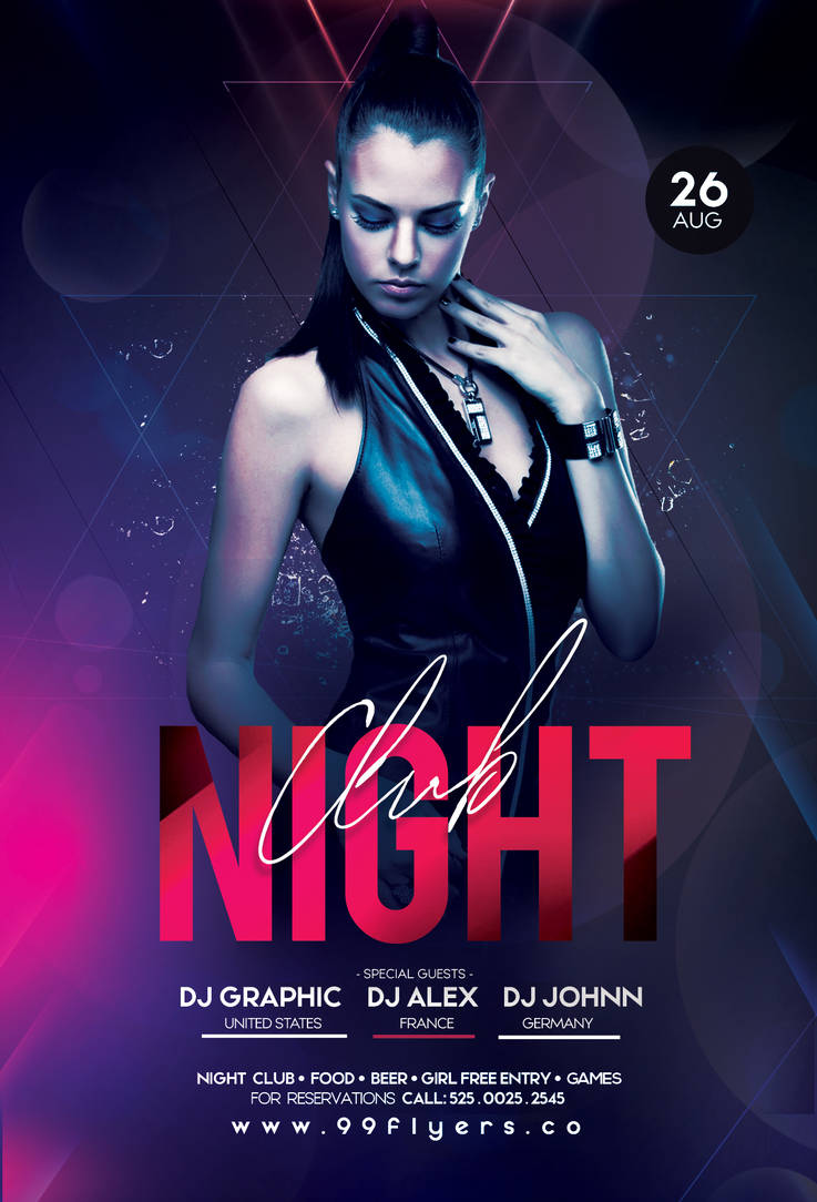 Night Club DJ Free PSD Flyer Template