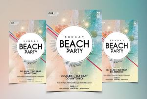 Party on Beach Free PSD Flyer Template