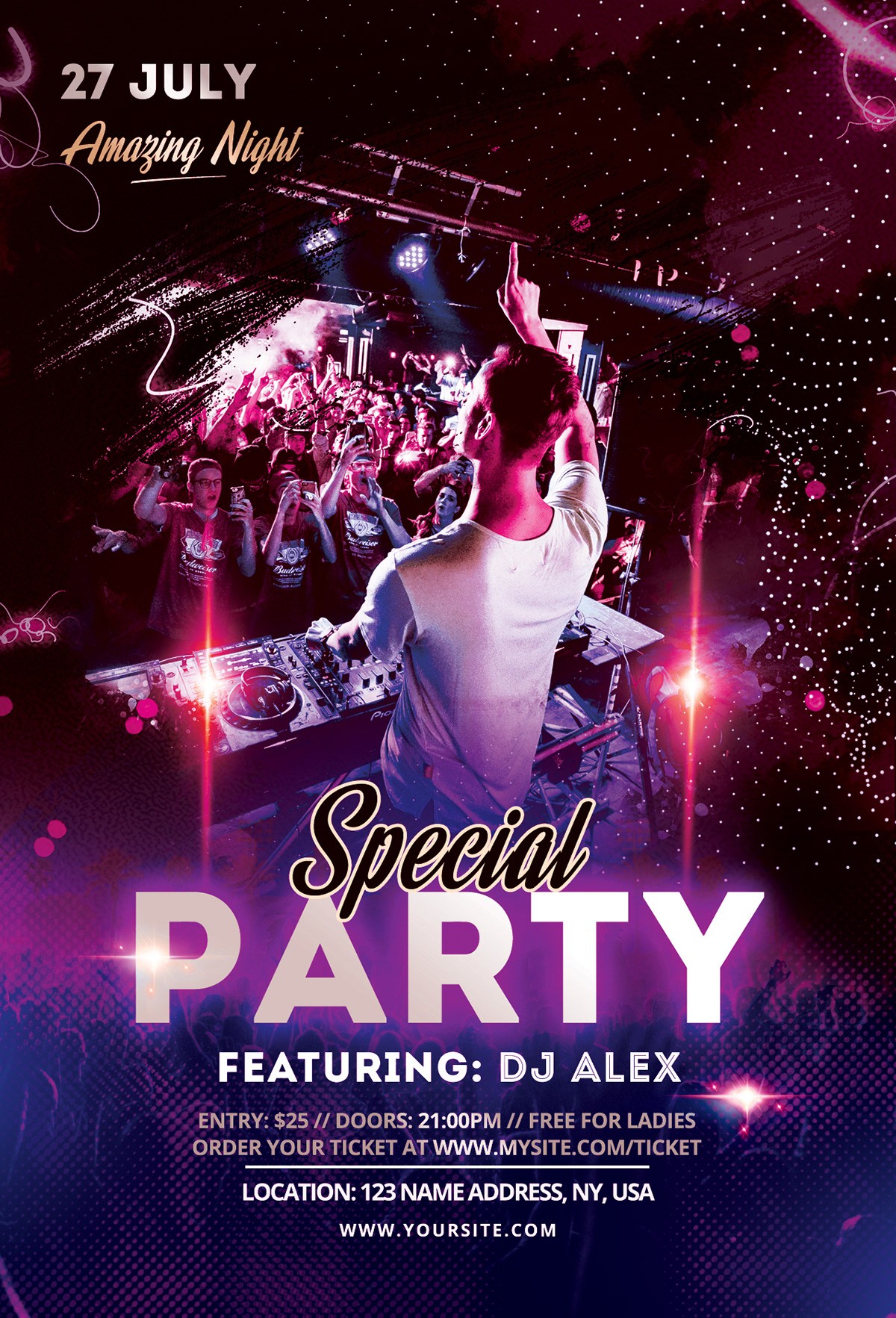 Special Party DJ PSD Free Flyer Template PSDFlyer