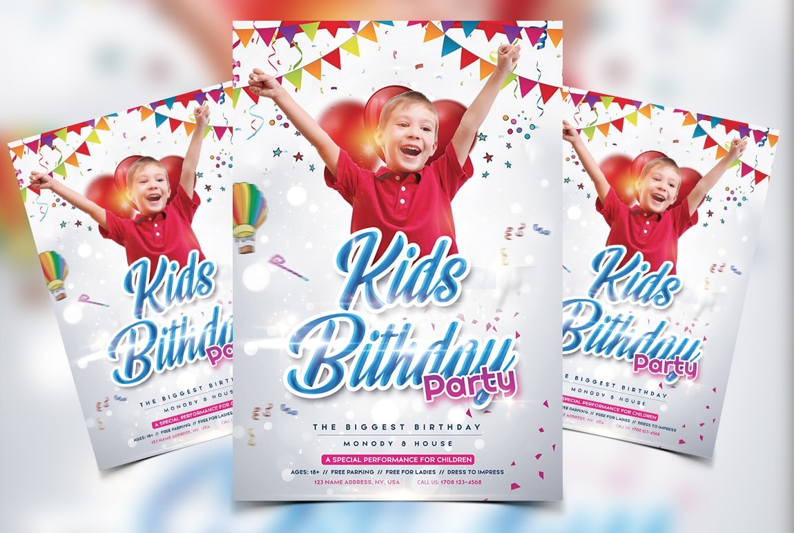 Birthday Kids Event Free PSD Flyer Template