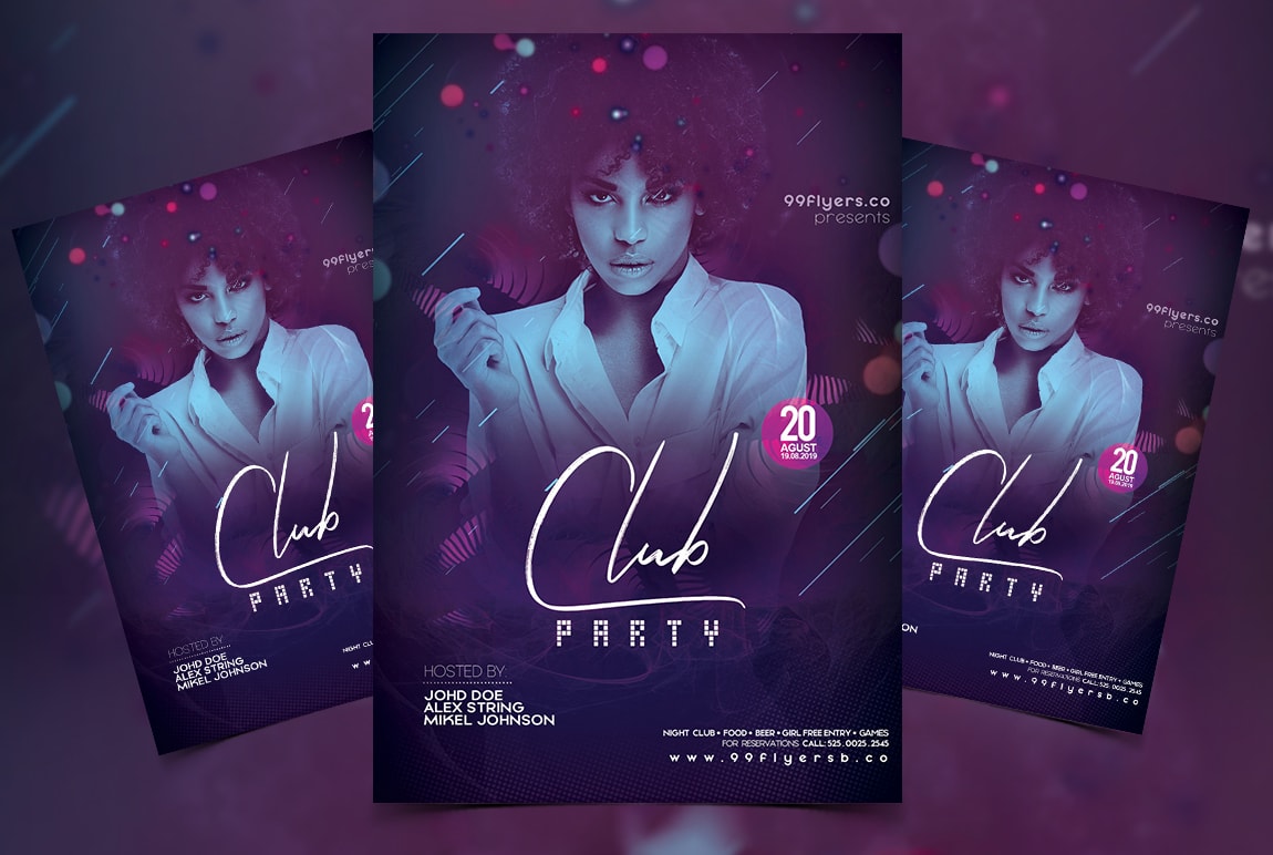 Club DJ Party Free PSD Flyer Template