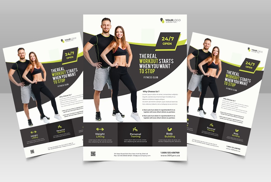 Free Gym And Fitness PSD Flyer Template