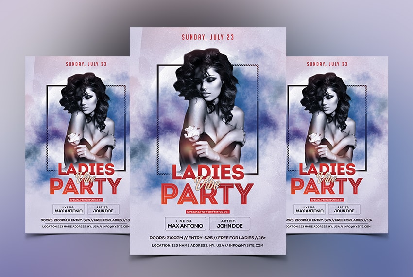 Ladies Vibe Party Free PSD Flyer Template